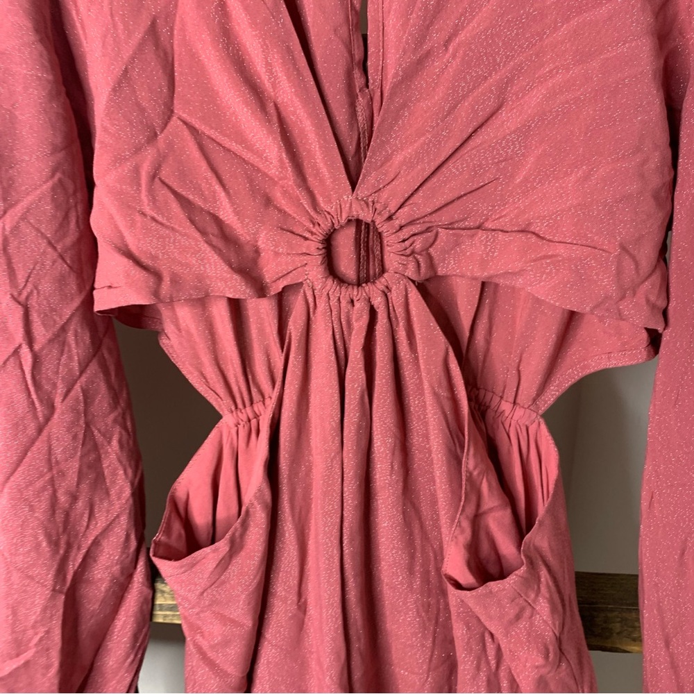 Lumiere Elegant Pink Long-Sleeve Dress L - Picture 4 of 8